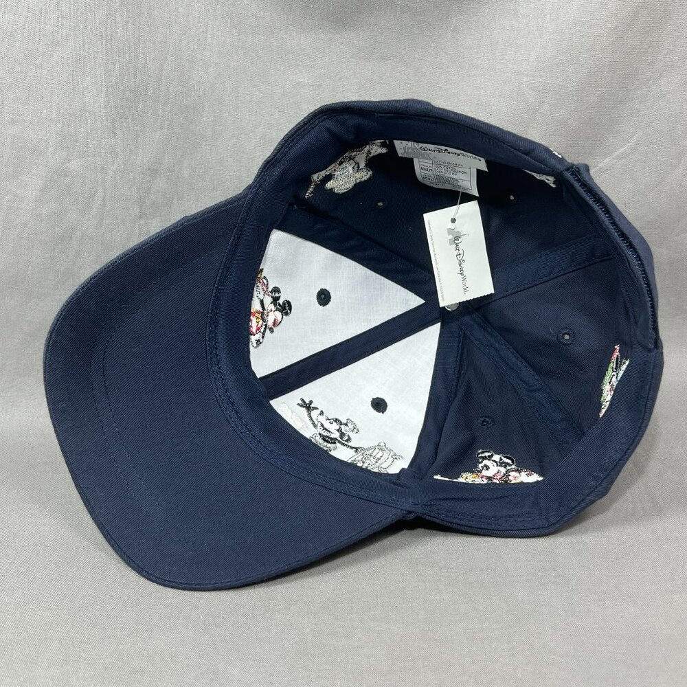 Walt Disney Mickey Mouse Through The years Strapback Hat Navy Adjustable Mens - Picture 12 of 15